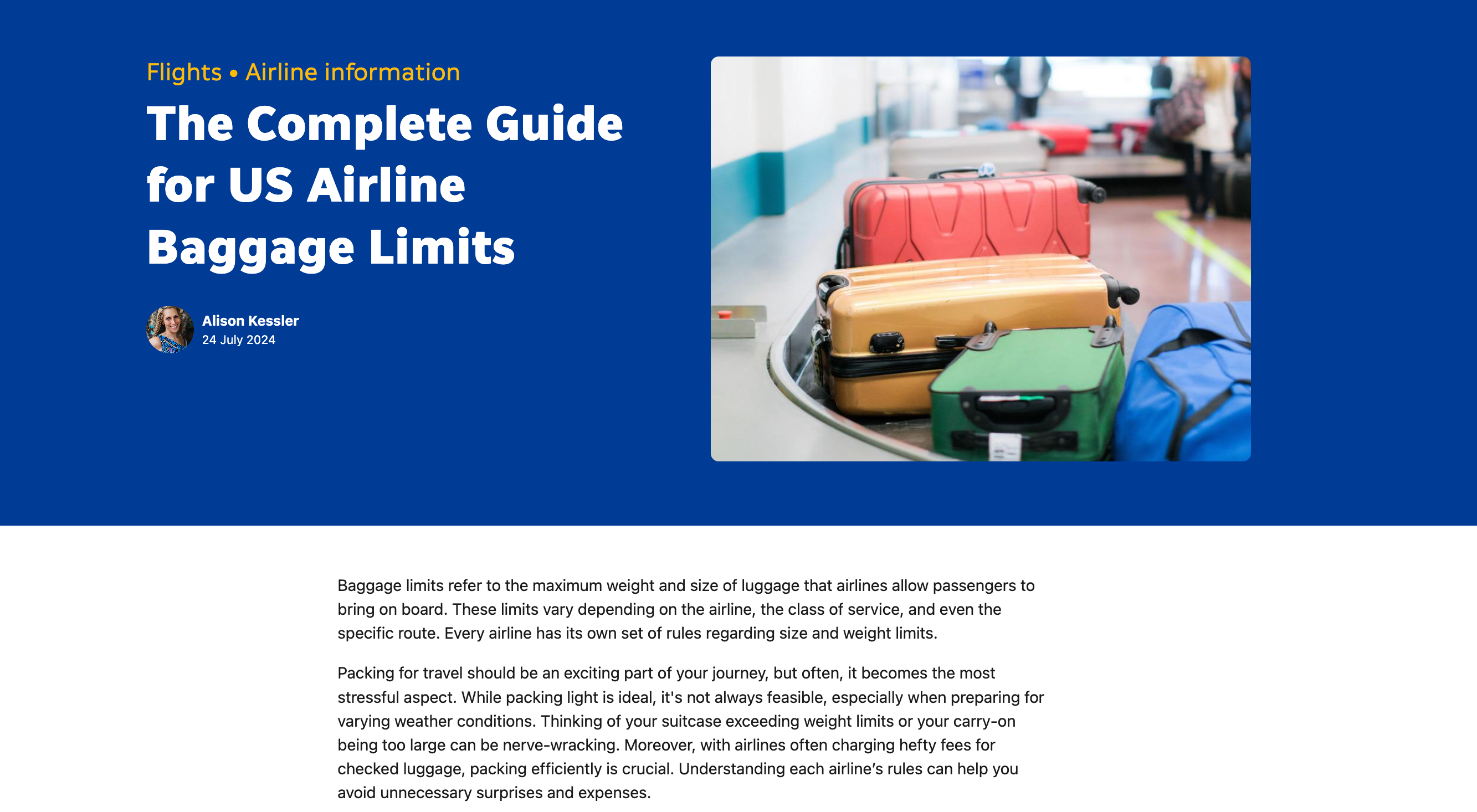 Airline Baggage Limits Guide