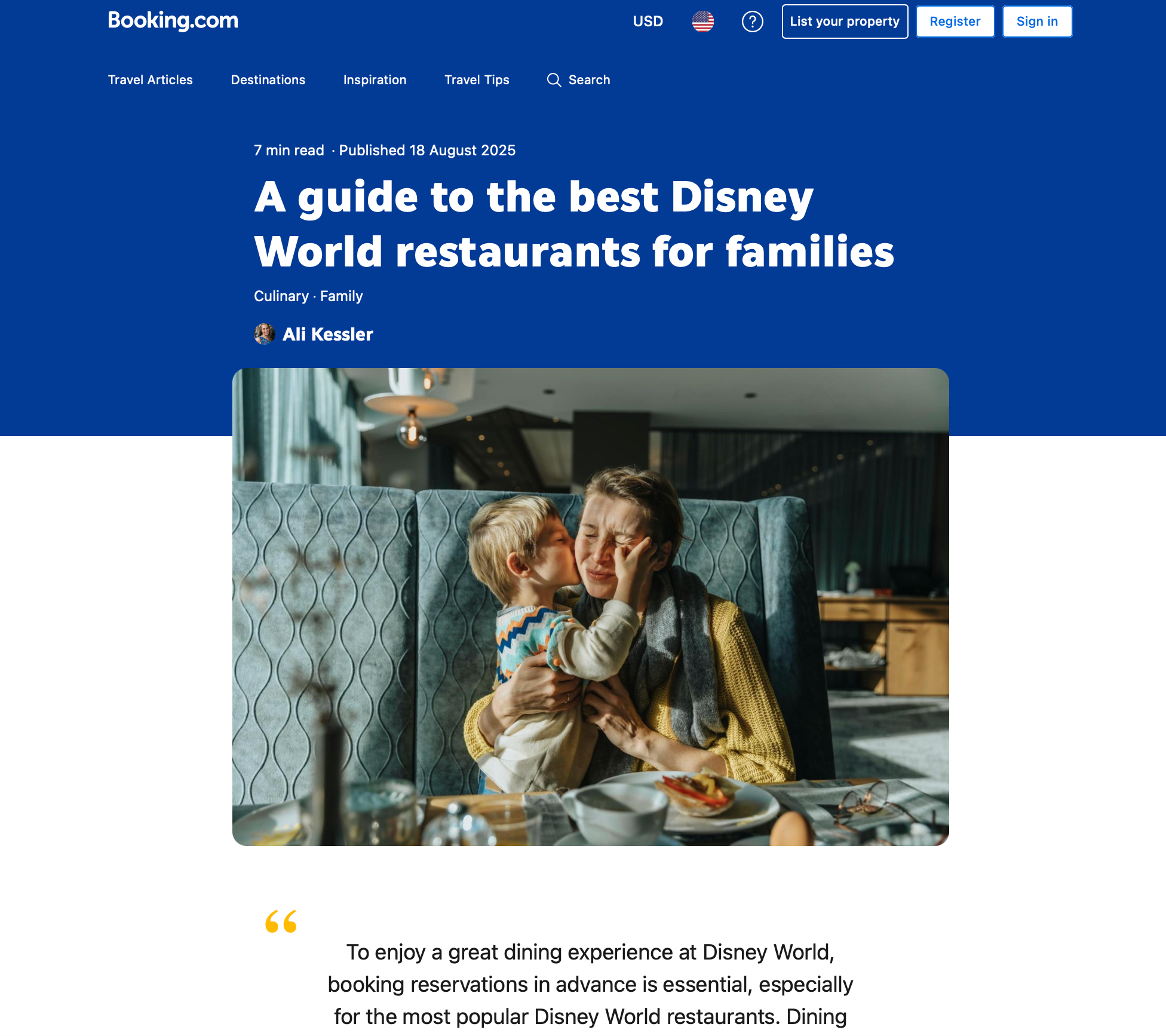 A Guide to the Best Disney World Restaurants for Families